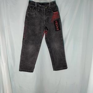 Raw blue jeans